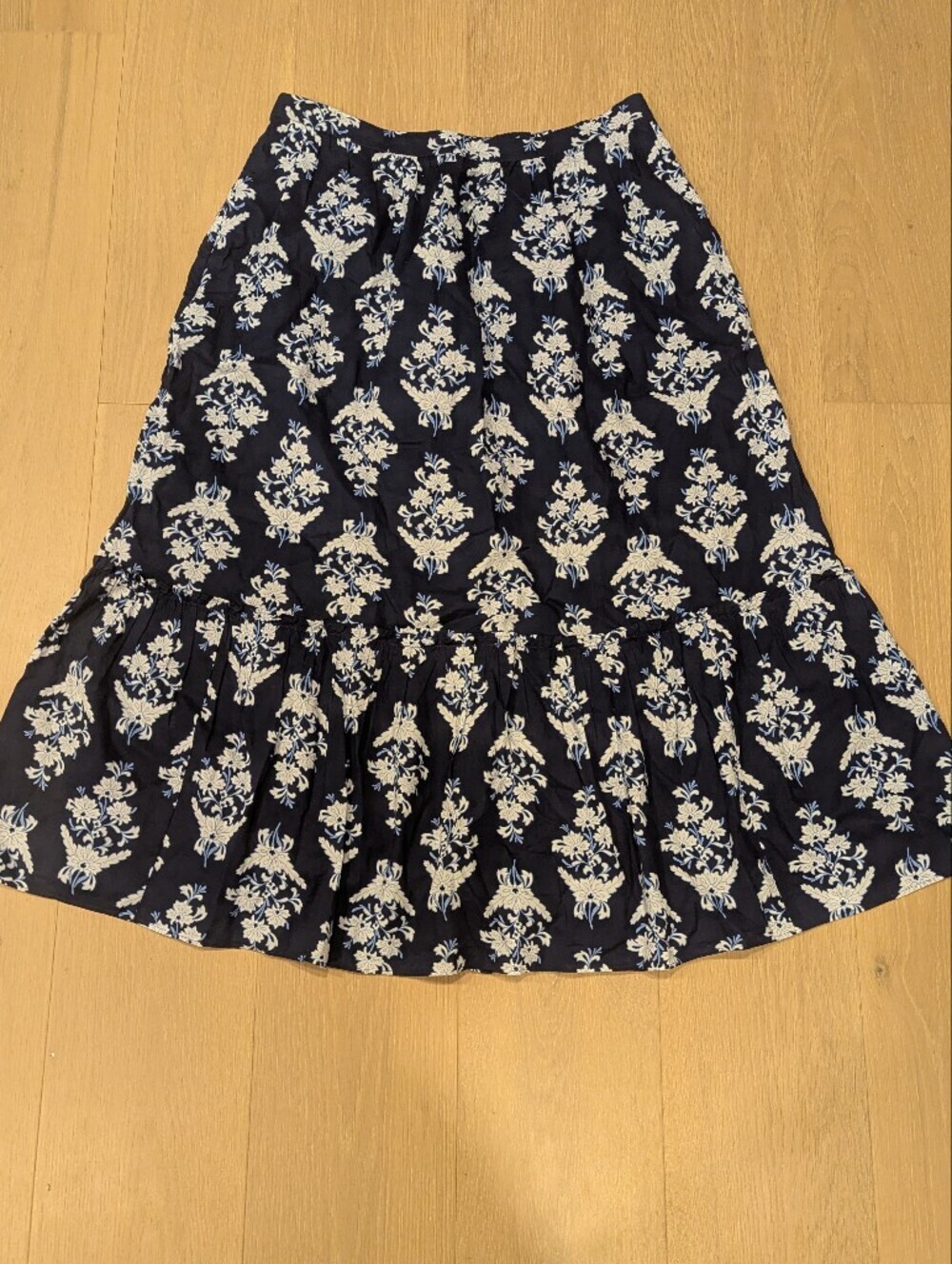 Women's Navy Blue Floral A-Line Skirt
